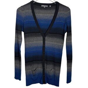 Vince Cashmere Blend Long sleeve Striped cardigan Sweater womens size medium